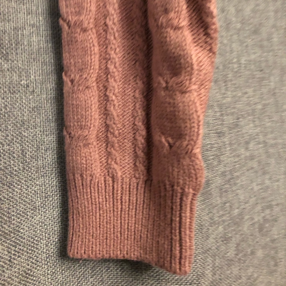 Wild Fable Cable Knit Crewneck Cardigan button-front Size XS 0-2 Mauve New - Picture 6 of 7